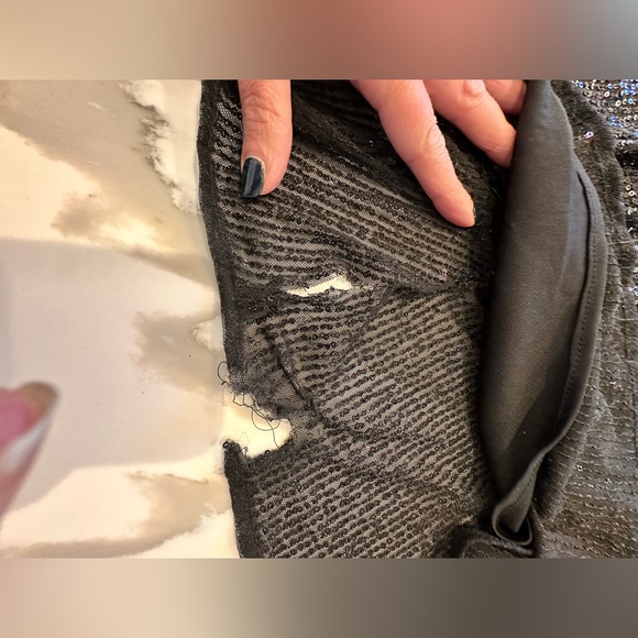 NWT $358 sold as is Leena for Mac Douggal STRETCH SEQUIN LACE UP back size 2 - Picture 6 of 12